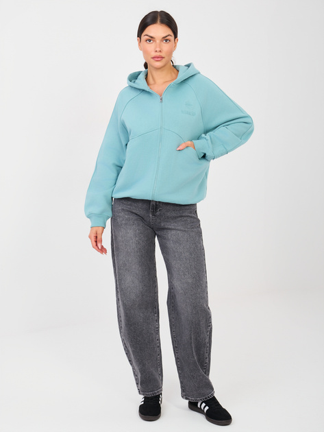 Turkusowa rozpinana bluza oversize NATURAL SIDE