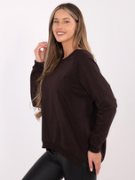 Chocolate basic sweatshirt with a longer back RUE PARIS.