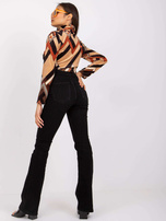 Brown and black Biloxi turtleneck blouse