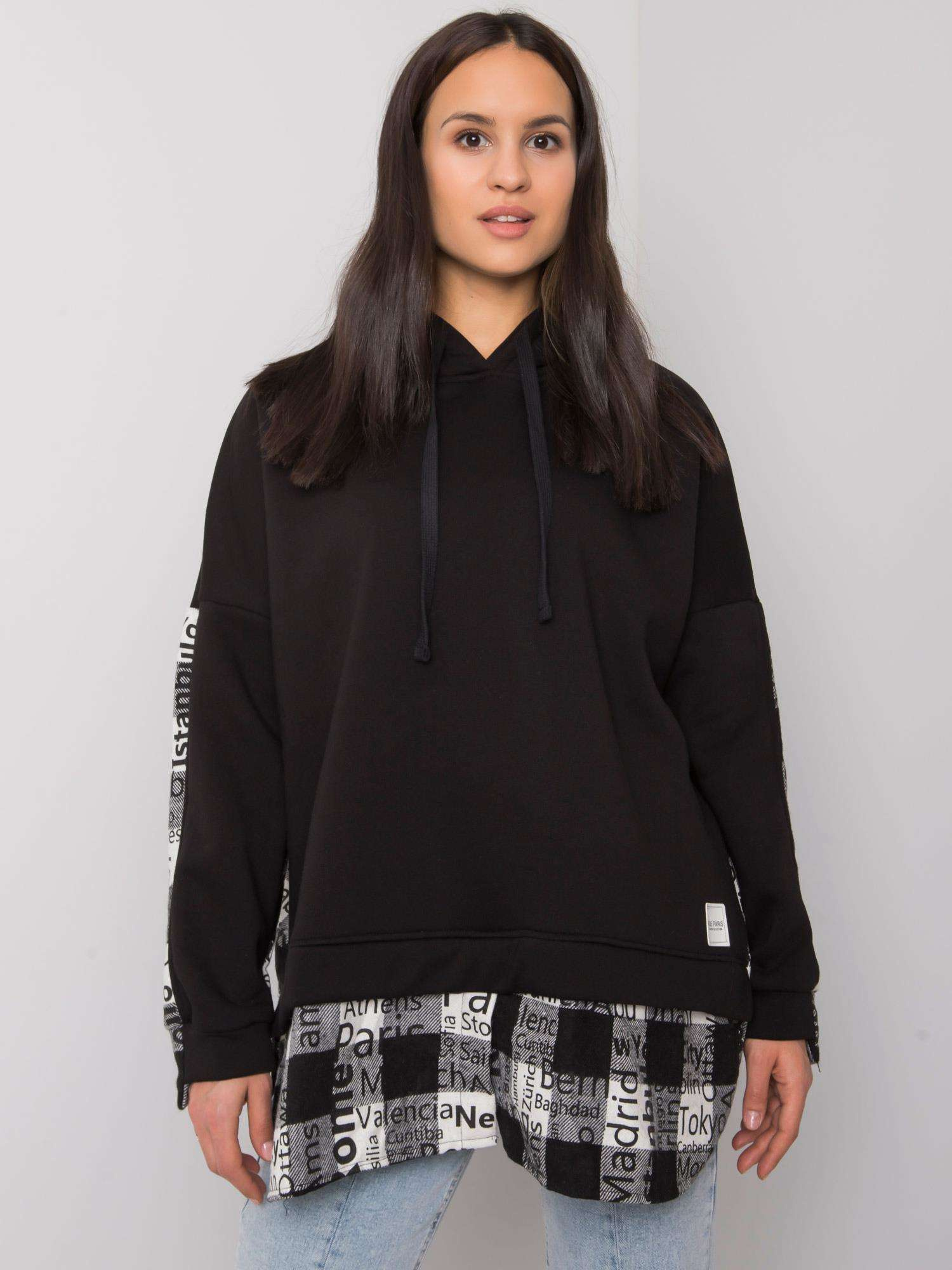 Black and white women's hoodie Freyah RUE PARIS.
