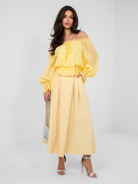 Jasnożółta bluzka hiszpanka z wiązaniem RUE PARIS