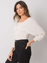 Beige Damenbluse aus Baumwolle Chavri RUE PARIS.