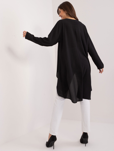 Hurt Czarna długa koszula z ozdobnymi guzikami