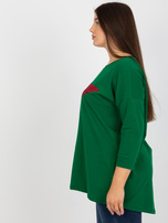 Hurtownia Ciemnozielona bluzka plus size z rękawem 3/4