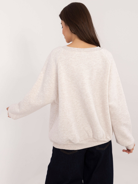 Hurt Jasnobeżowa melanżowa bluza bez kaptura z napisem