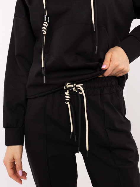 Hurt Czarny dresowy komplet z prostymi spodniami