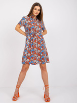 Jasnobrązowa sukienka szmizjerka w kwiaty Lelani SUBLEVEL