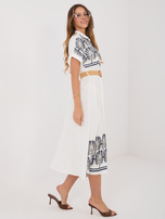 Granatowa midi koszulowa sukienka na lato