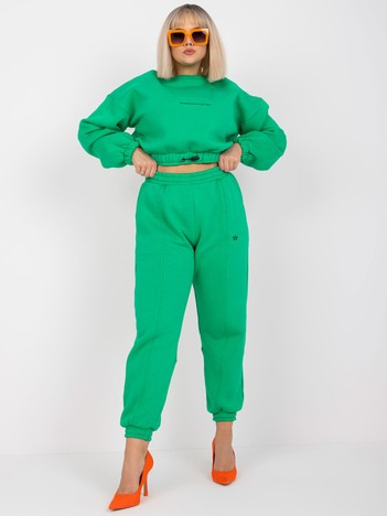 Zelený sportovní komplet plus size s kalhotami Maleah.