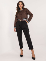 Hurtownia Czarne spodnie cargo z kieszeniami OCH BELLA