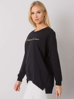 Black sweatshirt for women with inscription Newcastle RUE PARIS