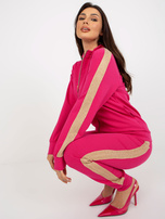 Hurtownia Fuksjowy komplet casualowy z bluzą z kapturem 