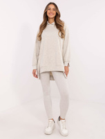 Hurt Szary melanżowy komplet z legginsami w prążek