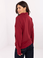 Bordowa bluza kangurka o kroju oversize RUE PARIS