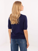 Granatowy damski sweter z okrągłym dekoltem