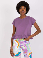 Fioletowy t-shirt z okrągłym dekoltem Hierro MAYFLIES