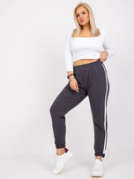 Grafitové dámské tepláky plus size Kairi.