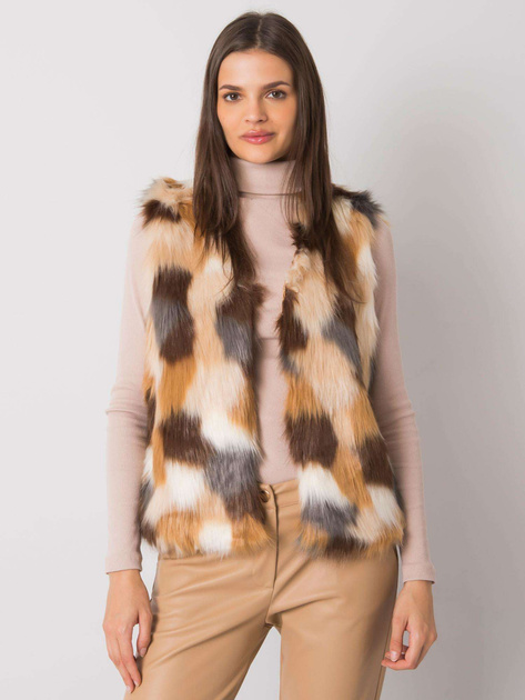 Beżowa kamizelka ze sztucznego futra Dillie