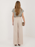 Beżowe spodnie palazzo z wysokim stanem RUE PARIS 