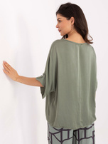Khaki Oversize-Bluse für den Sommer OCH BELLA.