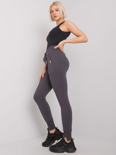 Grafitowe spodnie dresowe z kieszeniami Naomi RUE PARIS