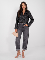 Czarna marynarka z poduszkami na ramionach RUE PARIS 