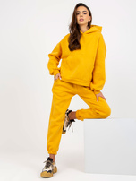 Hurt Musztardowy komplet dresowy z bluzą z kapturem Janessa