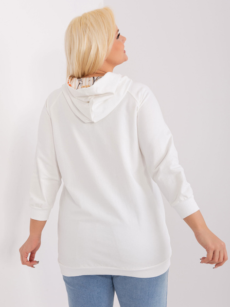Hurtownia Ecru dresowa bluza plus size z kapturem