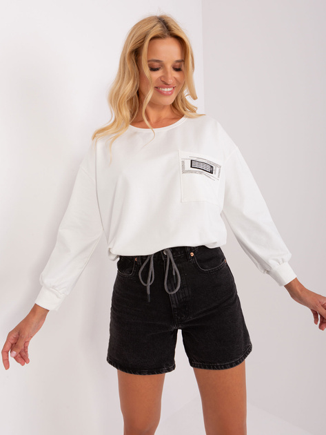 Hurtownia Ecru damska bluzka na co dzień z bawełny