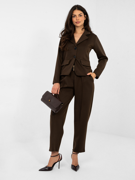 Czekoladowa jednorzędowa marynarka od kompletu