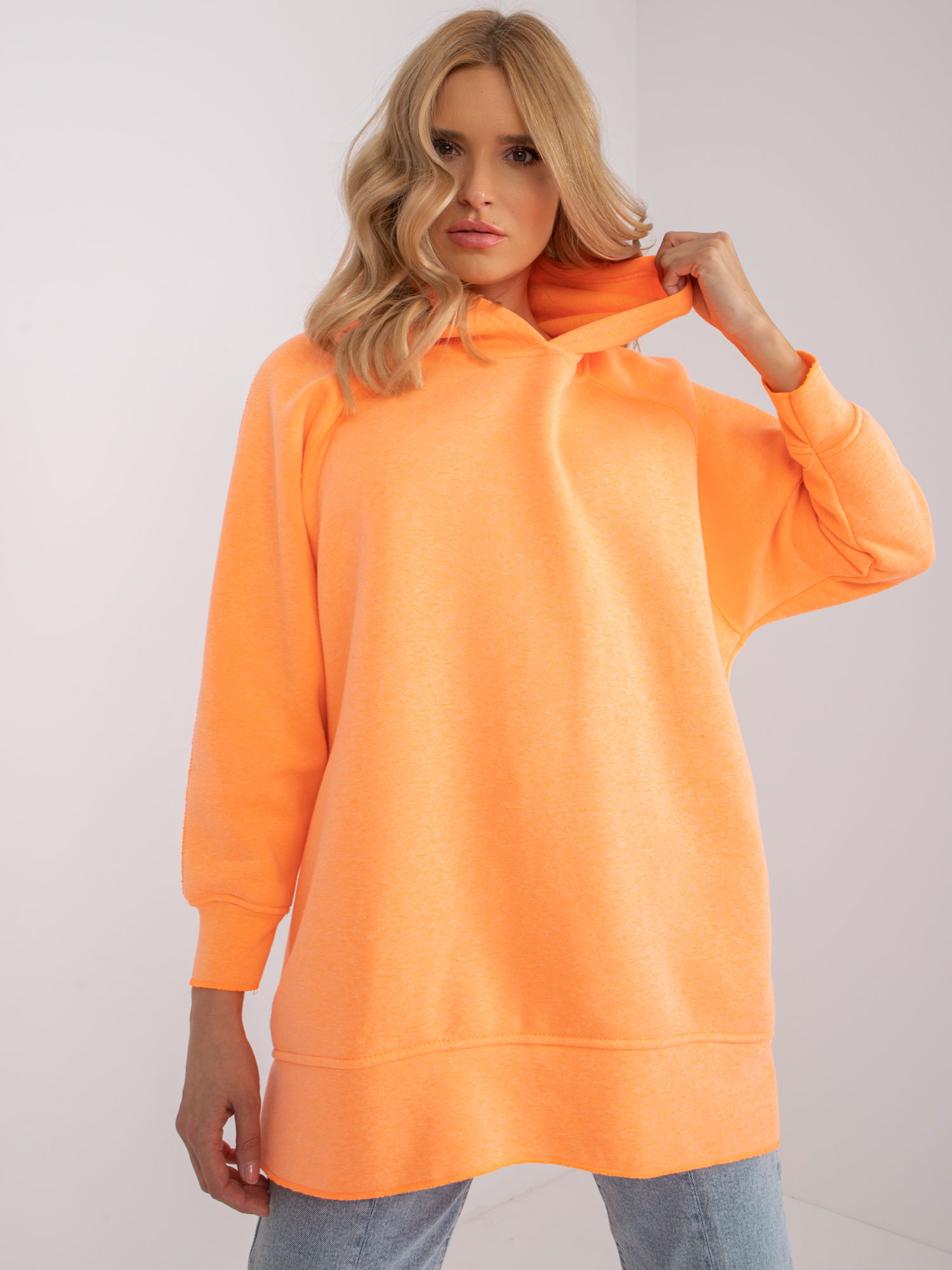Pomarańczowa dresowa bluza basic z kapturem Canberra