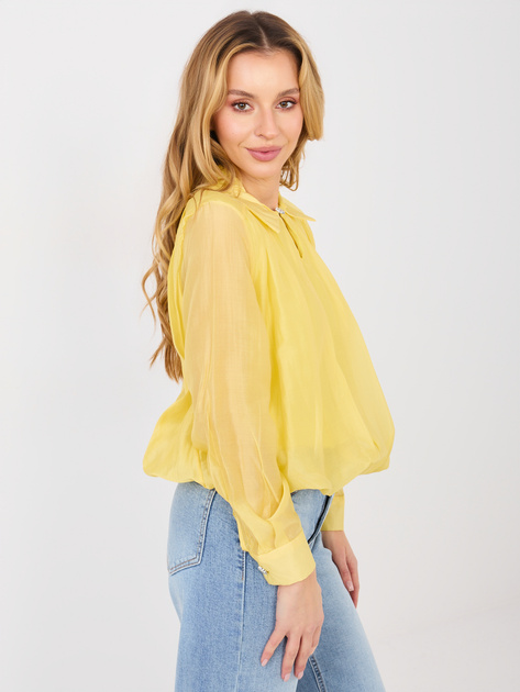 Żółta wizytowa bluzka z podszewką