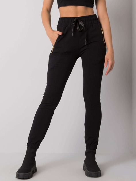 Czarne spodnie dresowe z kieszeniami Shadia