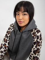 Hurt Ciemnoszara dresowa bluza z nadrukiem na rękawach Michaela  