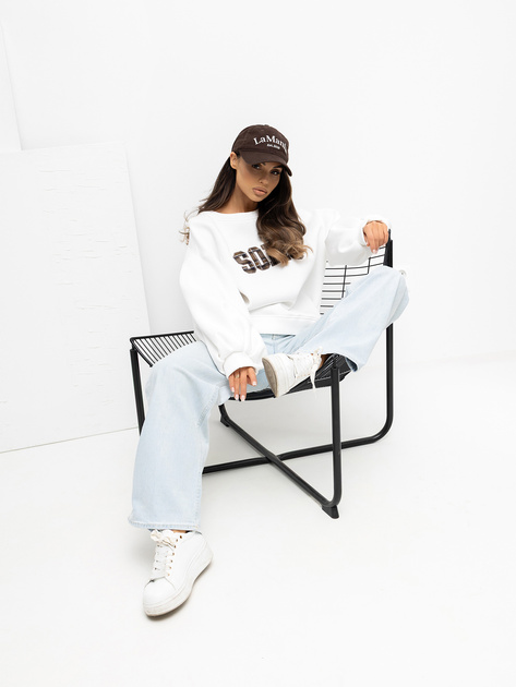 Ecru damska bluza z bufiastym rękawem RUE PARIS