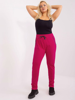 Hurt Fuksjowe dresowe spodnie plus size z bawełny Savage