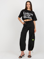 Hurt Czarny dwuczęściowy komplet dresowy ze spodniami cargo