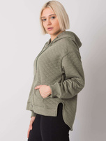 Khaki quilted zipper sweatshirt Arezzo