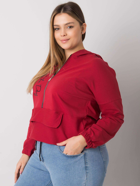 Bordowa rozpinana bluza plus size Kaylee