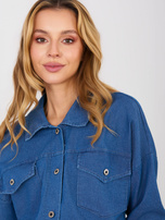 Niebieska jeansowa koszula z kieszeniami