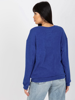 Hurt Ciemnoniebieski damski sweter klasyczny z aplikacją 3D