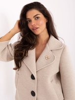 Beżowy płaszcz z piankowego materiału RUE PARIS