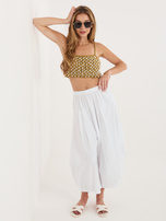 Białe sztruksowe spodnie alladynki