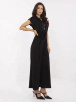 Black elegant jumpsuit with a belt.