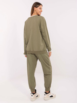 Khaki two-piece set made of cotton.