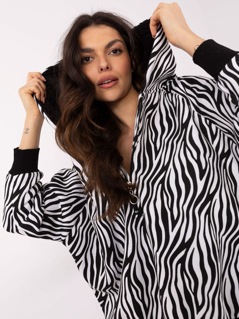 Hurt Biało-czarna damska bluza w zwierzęcy wzór