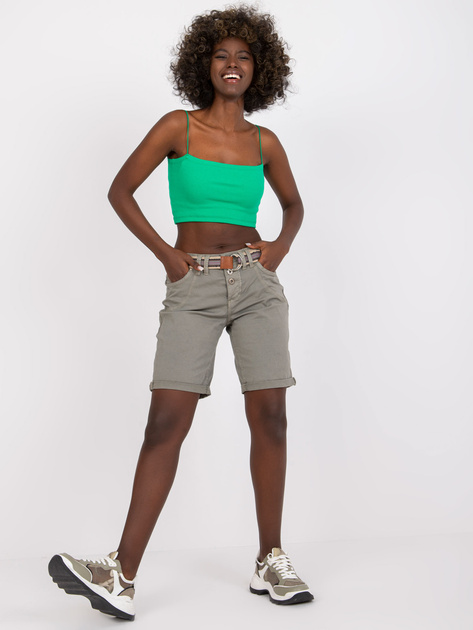 Szare bawełniane szorty z kieszeniami