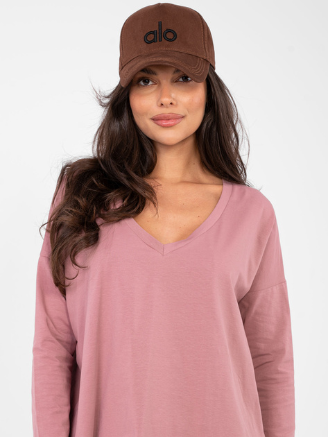 Brudnoróżowa bawełniana bluzka basic RUE PARIS