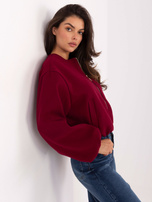 Bordowa kurtka ze ściągaczem na dole