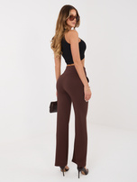 Ciemnobrązowe dresowe spodnie z wysokim stanem RUE PARIS 